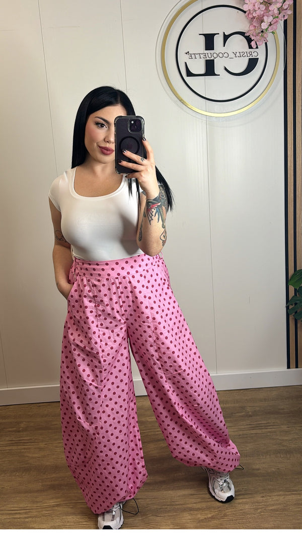 Pantalón Lunares Rosa Chic